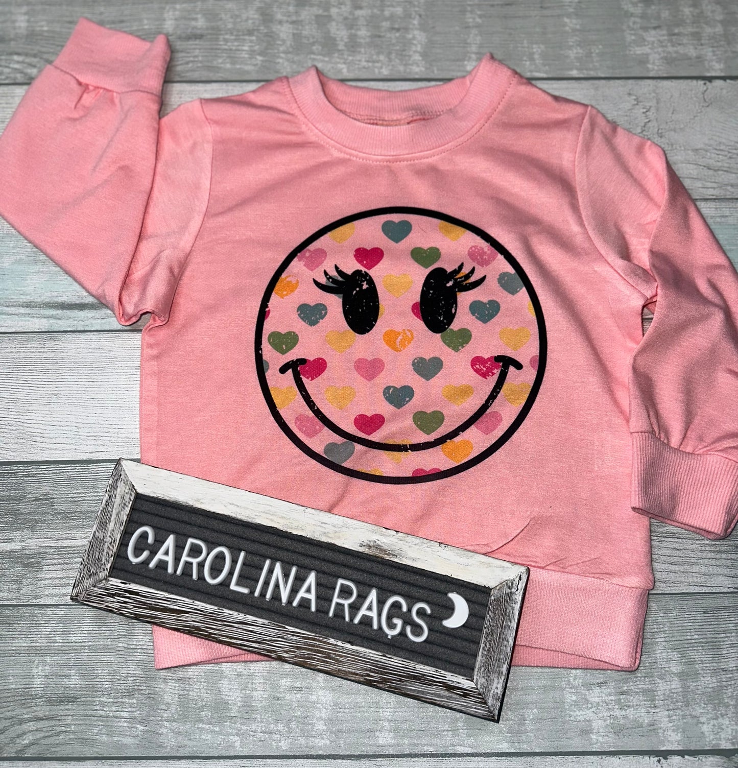 Pink Smiley Toddler Sweatshirt