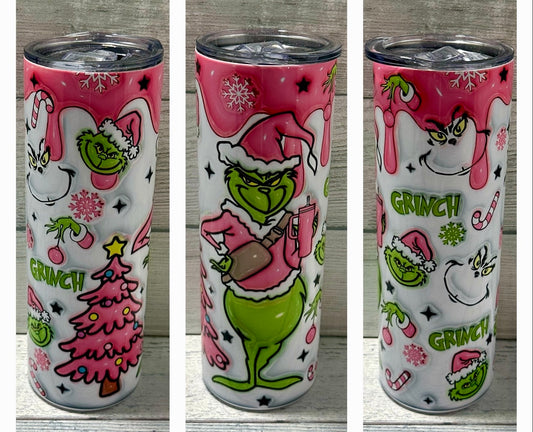 Bougee Grinchy in Pink~ 20oz Tumbler