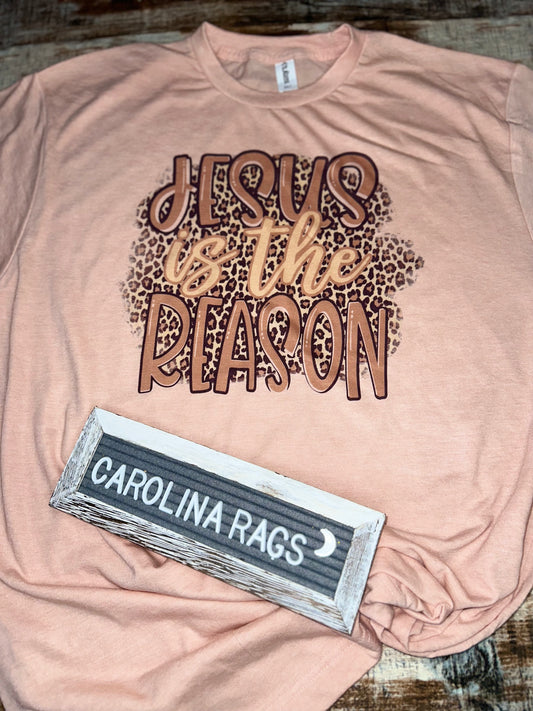 Size XL-Jesus is the Reason peach tee