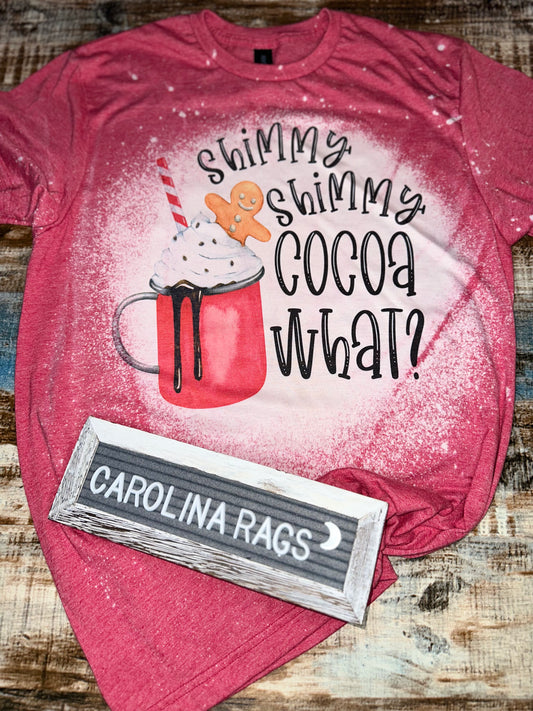 Size XL- Shimmy Shimmy Cocoa What? red bleached tee