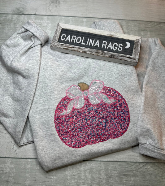 Breast Cancer Awareness Sequin Pumpkin Sweatshirt